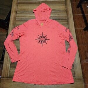 Seven7 Luxe Hoodie Tee LS Orange Graphic - Size 18/20